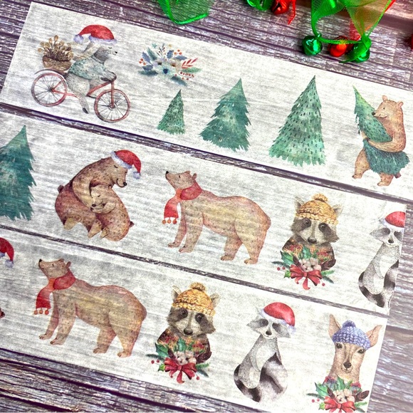 Bears, Raccoons, & Deer , Celebrate Christmas, Washi Tape Roll - Picture 3 of 9